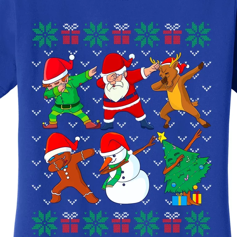 Dabbing Santa Elf Friends Ugly Xmas Sweater Gift Women's T-Shirt