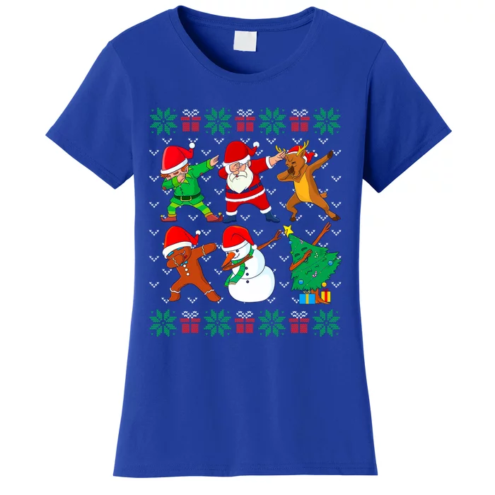 Dabbing Santa Elf Friends Ugly Xmas Sweater Gift Women's T-Shirt