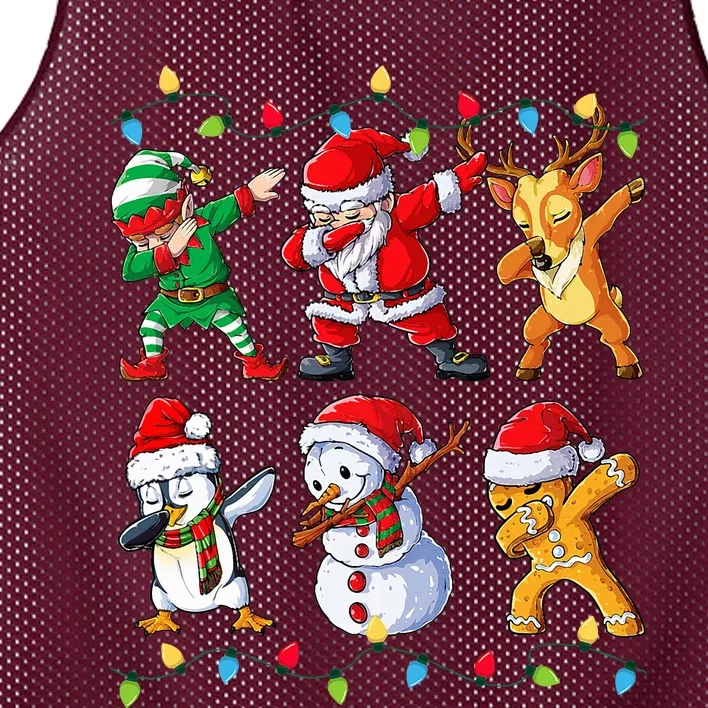 Dabbing Santa Elf Friends Christmas Xmas Dab Mesh Reversible Basketball Jersey Tank