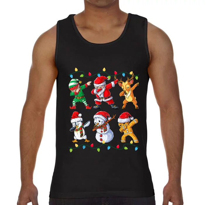 Dabbing Santa Elf Friends Christmas Xmas Dab Comfort Colors® Tank Top