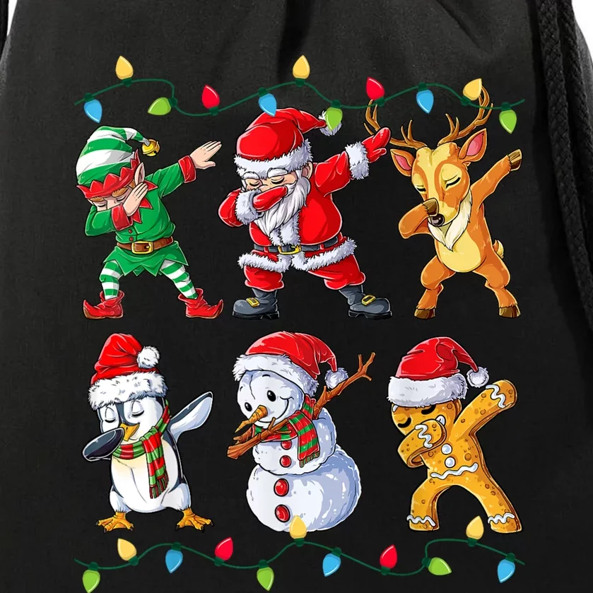 Dabbing Santa Elf Friends Christmas Xmas Dab Drawstring Bag