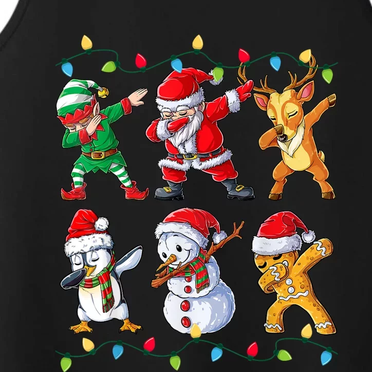 Dabbing Santa Elf Friends Christmas Xmas Dab Performance Tank