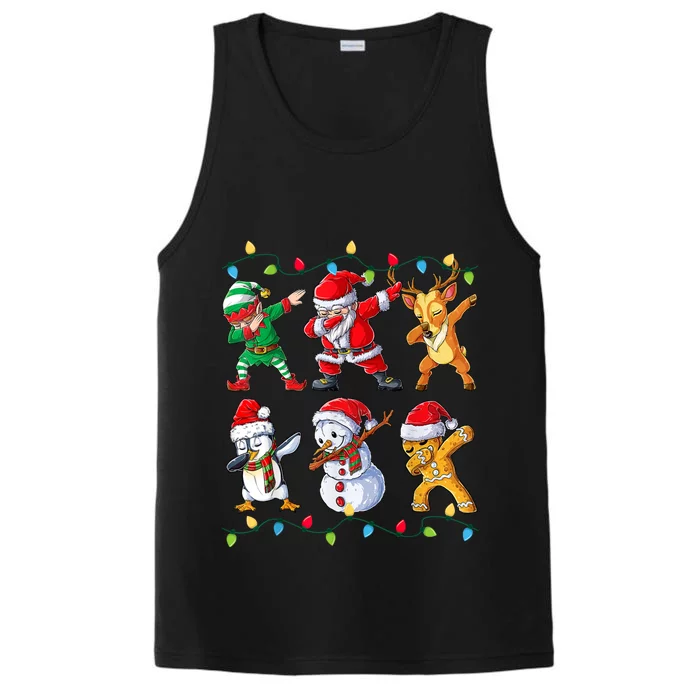 Dabbing Santa Elf Friends Christmas Xmas Dab Performance Tank