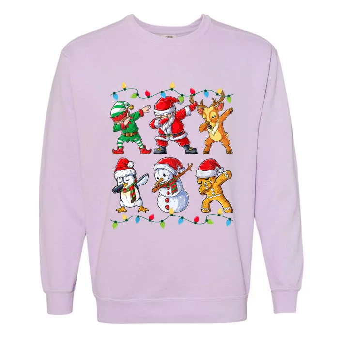 Dabbing Santa Elf Friends Christmas Xmas Dab Garment-Dyed Sweatshirt