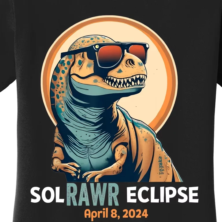 Dinosaur Solar Eclipse April 8 2024 Eclipse Trex Women's T-Shirt