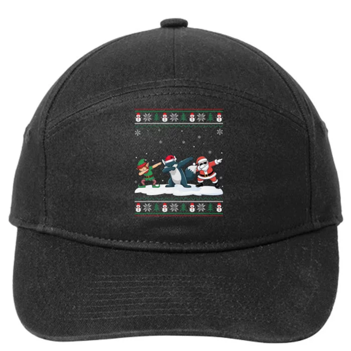 Dabbing Santa Elf Arctic Fox Christmas 7-Panel Snapback Hat