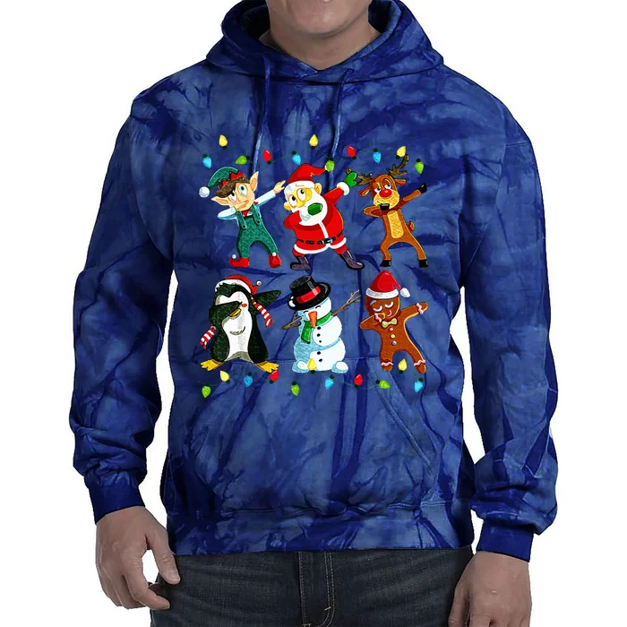 Dabbing Santa Elf Friends Christmas Xmas Dab Tie Dye Hoodie