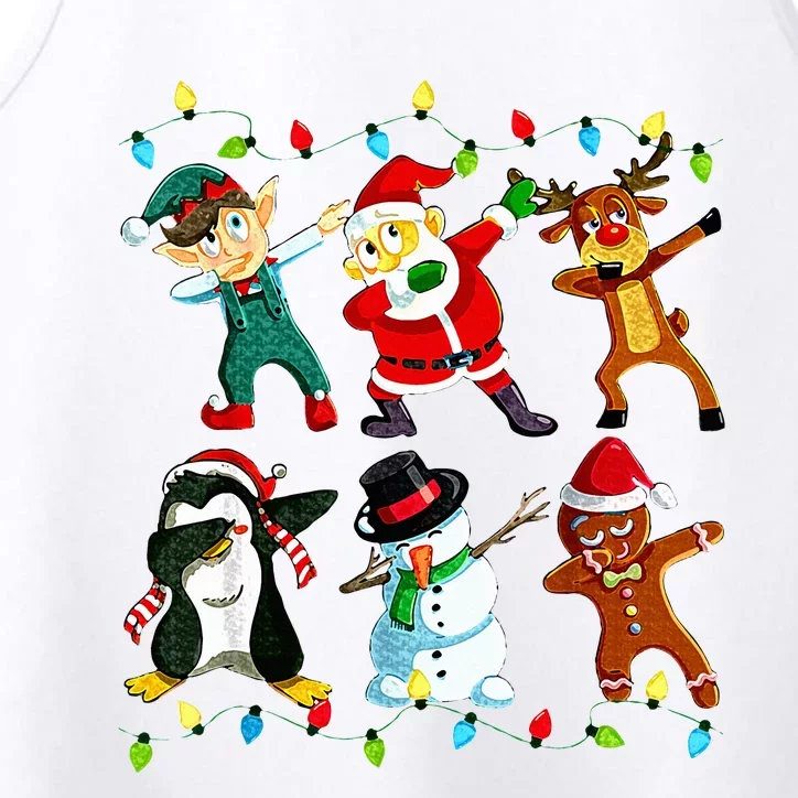 Dabbing Santa Elf Friends Christmas Xmas Dab Performance Tank