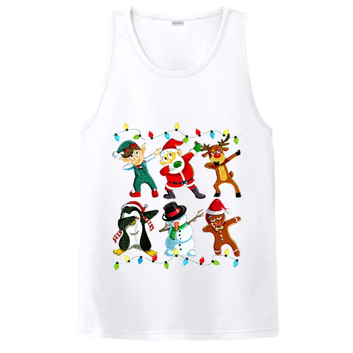 Dabbing Santa Elf Friends Christmas Xmas Dab Performance Tank