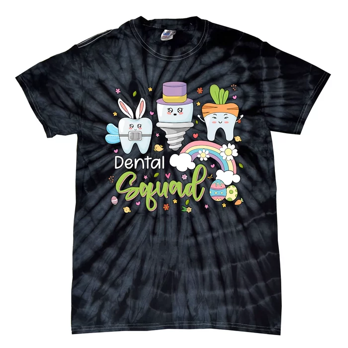 Dental Squad Easter Funny Cute Rabbit Bunny Dentist Crew Dental Hygienist Tie-Dye T-Shirt