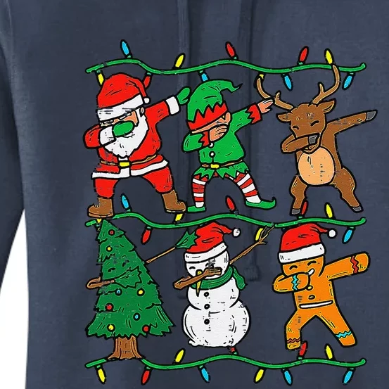 Dabbing Santa Elf Reindeer Dab Pajamas Christmas Women's Pullover Hoodie