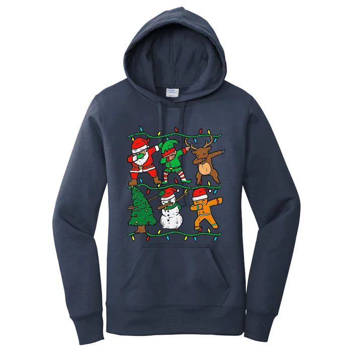 Dabbing Santa Elf Reindeer Dab Pajamas Christmas Women's Pullover Hoodie