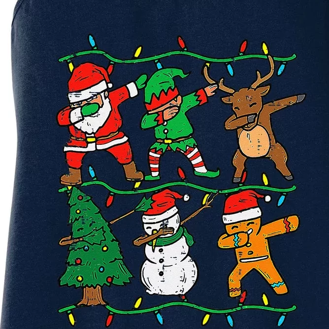 Dabbing Santa Elf Reindeer Dab Pajamas Christmas Women's Racerback Tank