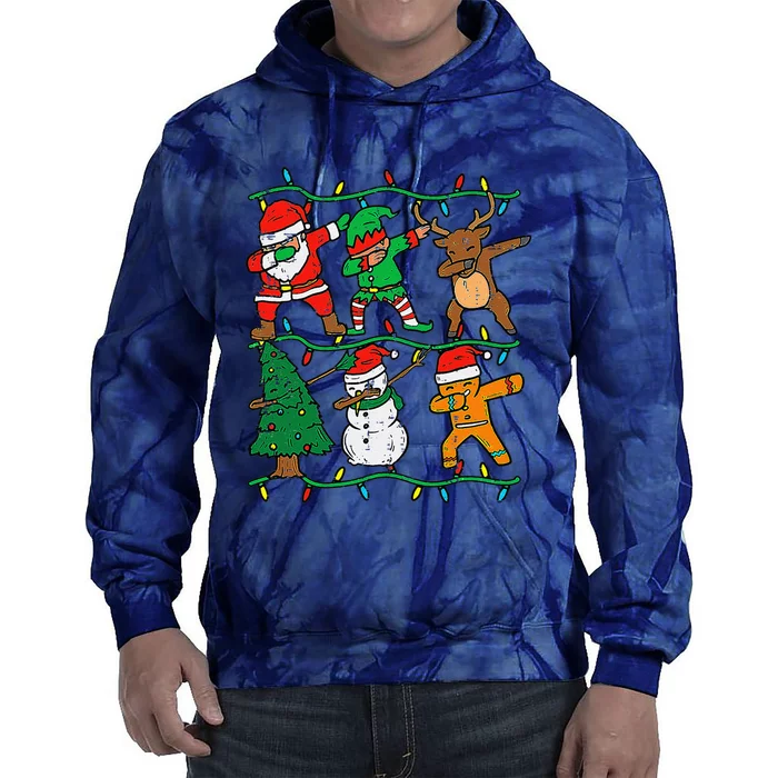 Dabbing Santa Elf Reindeer Dab Pajamas Christmas Tie Dye Hoodie