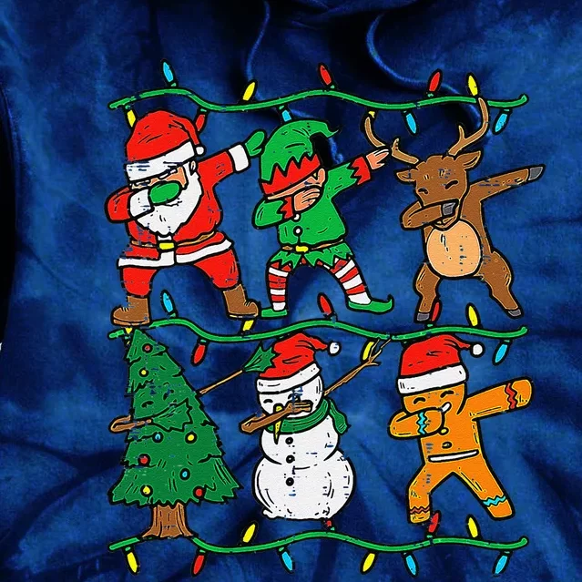 Dabbing Santa Elf Reindeer Dab Pajamas Christmas Tie Dye Hoodie