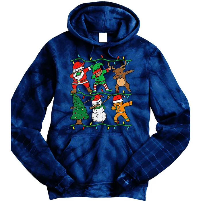 Dabbing Santa Elf Reindeer Dab Pajamas Christmas Tie Dye Hoodie