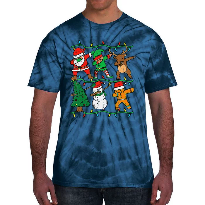 Dabbing Santa Elf Reindeer Dab Pajamas Christmas Tie-Dye T-Shirt