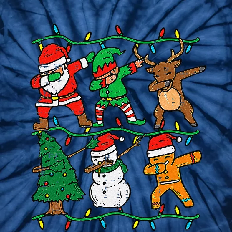 Dabbing Santa Elf Reindeer Dab Pajamas Christmas Tie-Dye T-Shirt