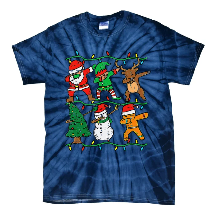 Dabbing Santa Elf Reindeer Dab Pajamas Christmas Tie-Dye T-Shirt