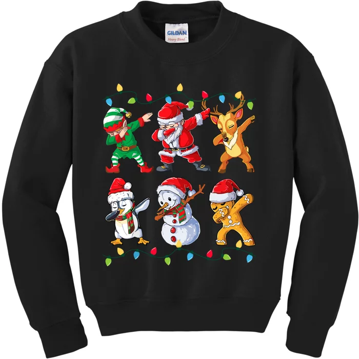 Dabbing Santa Elf Friends Christmas Xmas Dab Kids Sweatshirt