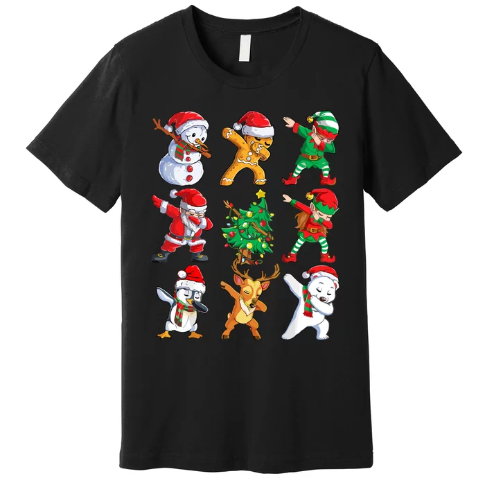 Dabbing Santa Elf Friends Christmas Premium T-Shirt