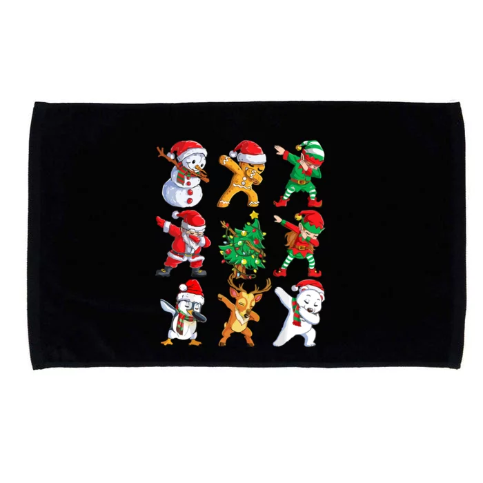 Dabbing Santa Elf Friends Christmas Microfiber Hand Towel