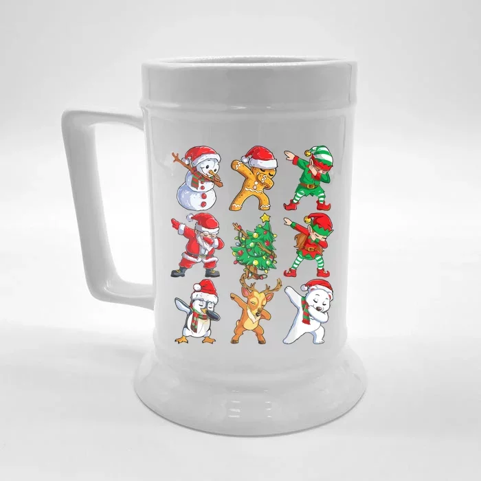 Dabbing Santa Elf Friends Christmas Front & Back Beer Stein