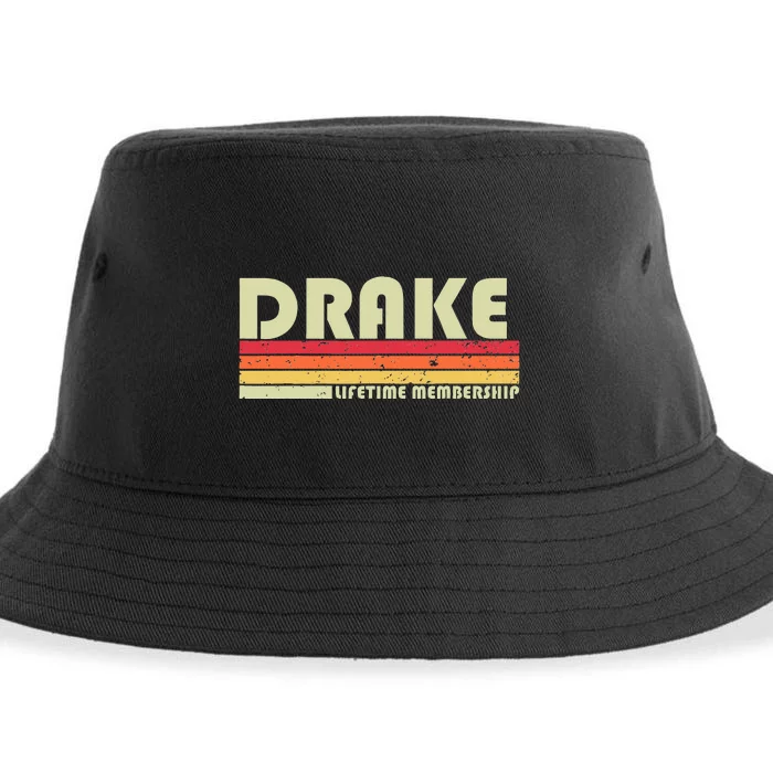 DRAKE Surname Funny Retro Vintage 80s 90s Birthday Reunion Sustainable Bucket Hat