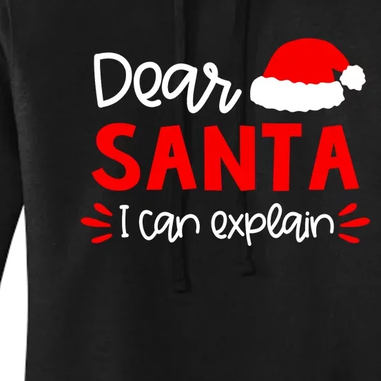 Dear Santa Funny Matching Family Christmas Pajamas Women's Pullover Hoodie