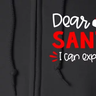 Dear Santa Funny Matching Family Christmas Pajamas Full Zip Hoodie