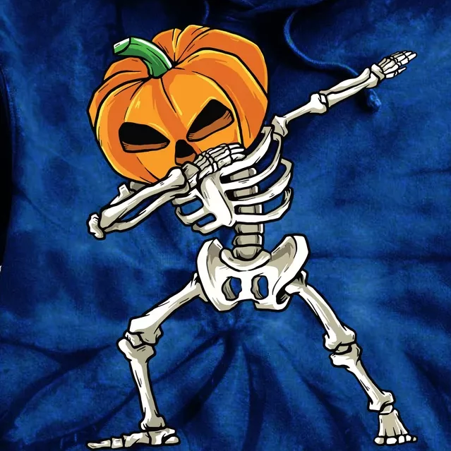 Dabbing Skeleton For Boy Halloween 2024 Tie Dye Hoodie