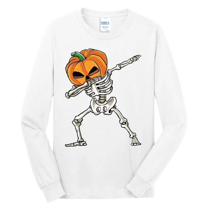 Dabbing Skeleton For Boy Halloween 2024 Tall Long Sleeve T-Shirt