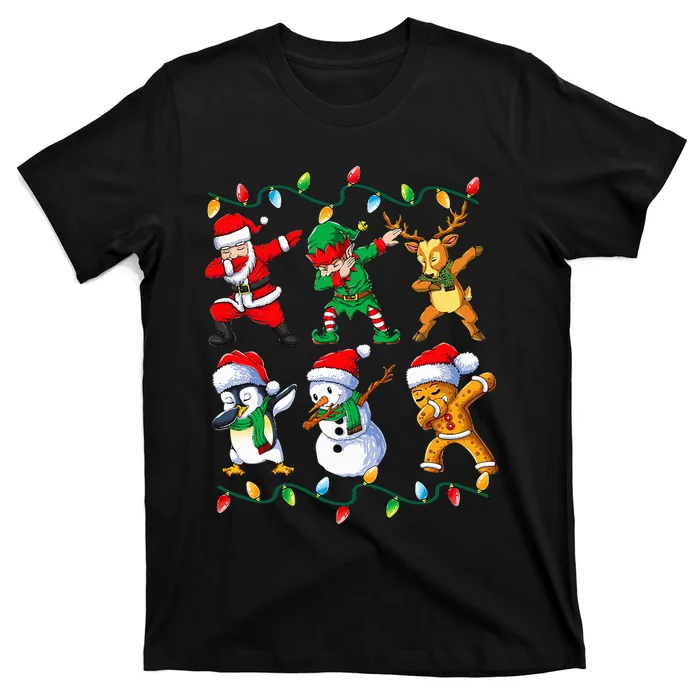 Dabbing Santa Friends Xmas Gifts Kids Christmas T-Shirt