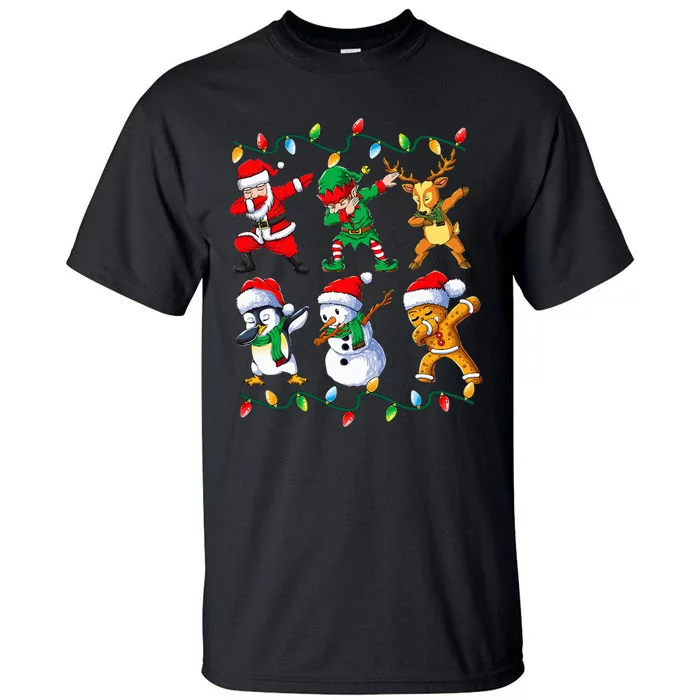 Dabbing Santa Friends Xmas Gifts Kids Christmas Tall T-Shirt