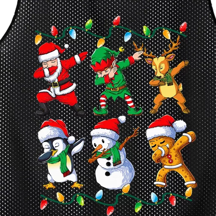 Dabbing Santa Friends Xmas Gifts Kids Christmas Mesh Reversible Basketball Jersey Tank