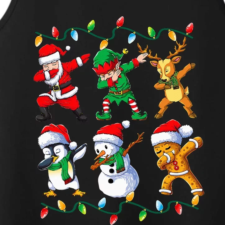 Dabbing Santa Friends Xmas Gifts Kids Christmas Performance Tank