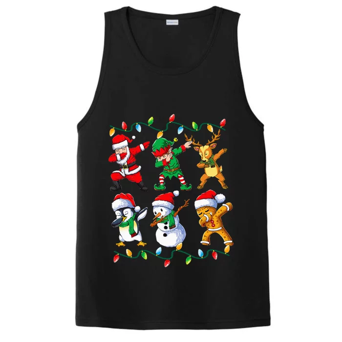 Dabbing Santa Friends Xmas Gifts Kids Christmas Performance Tank