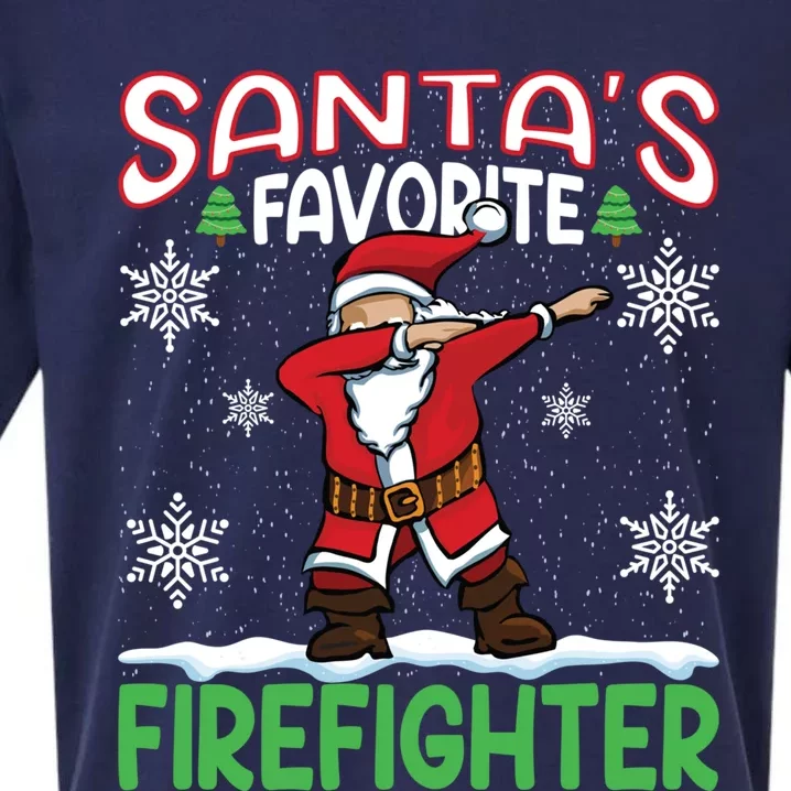 Dab Santas Favorite Firefighter Christmas Santa Dabbing Funny Gift Sueded Cloud Jersey T-Shirt