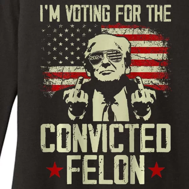 Double Sided Front And Back IM Voting Convicted Felon 2024 Womens CVC Long Sleeve Shirt