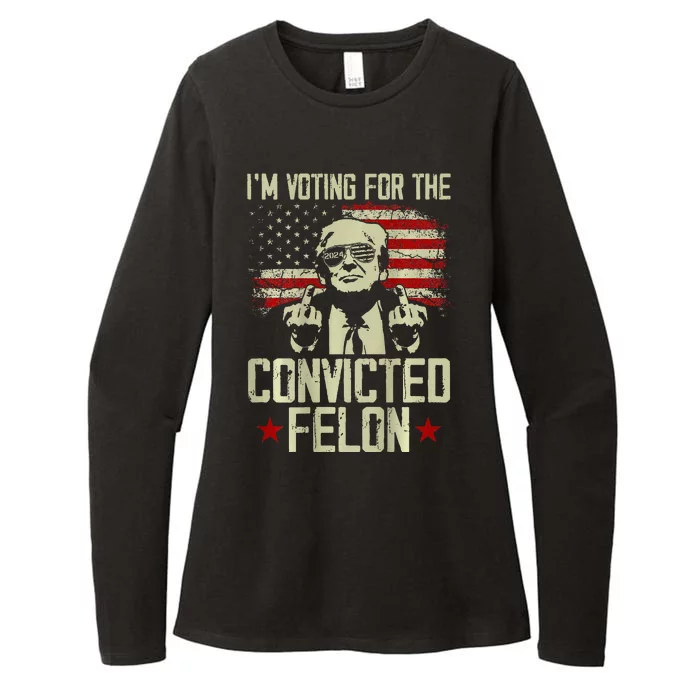 Double Sided Front And Back IM Voting Convicted Felon 2024 Womens CVC Long Sleeve Shirt