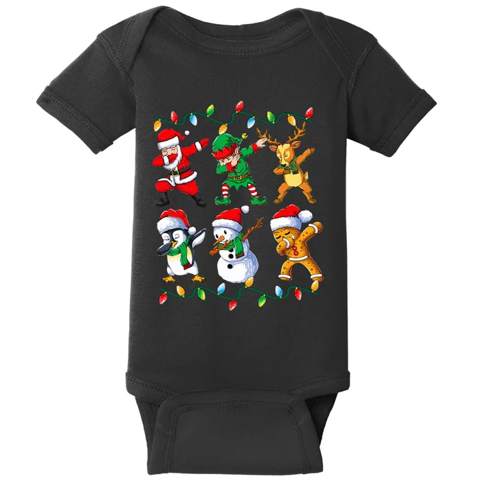 Dabbing Santa Friends Xmas Gifts Christmas Baby Bodysuit