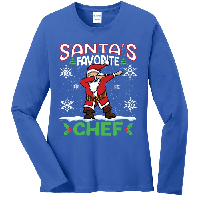 Dab Santas Favorite Chef Christmas Santa Dabbing Gift Ladies Long Sleeve Shirt