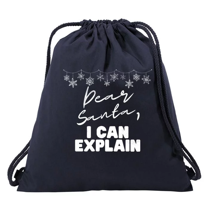 Dear Santa Funny Christmas Holiday Gift Designs Xmas Gift Drawstring Bag