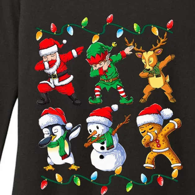 Dabbing Santa Friends Xmas Gifts Christmas Womens CVC Long Sleeve Shirt