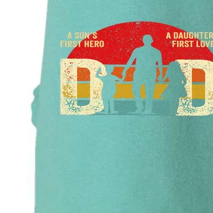 Dad sons first hero daughter love for father's day Doggie 3-End Fleece Hoodie