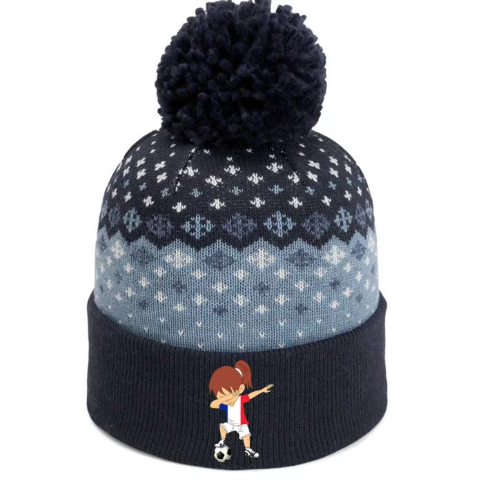 Dabbing Soccer France Jersey Girls French Football The Baniff Cuffed Pom Beanie