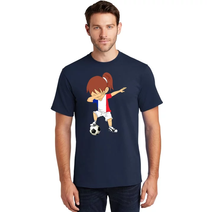 Dabbing Soccer France Jersey Girls French Football Tall T-Shirt