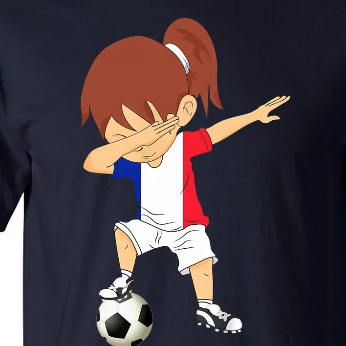 Dabbing Soccer France Jersey Girls French Football Tall T-Shirt