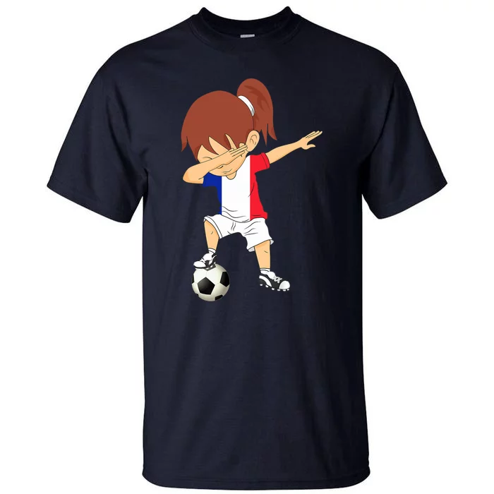 Dabbing Soccer France Jersey Girls French Football Tall T-Shirt