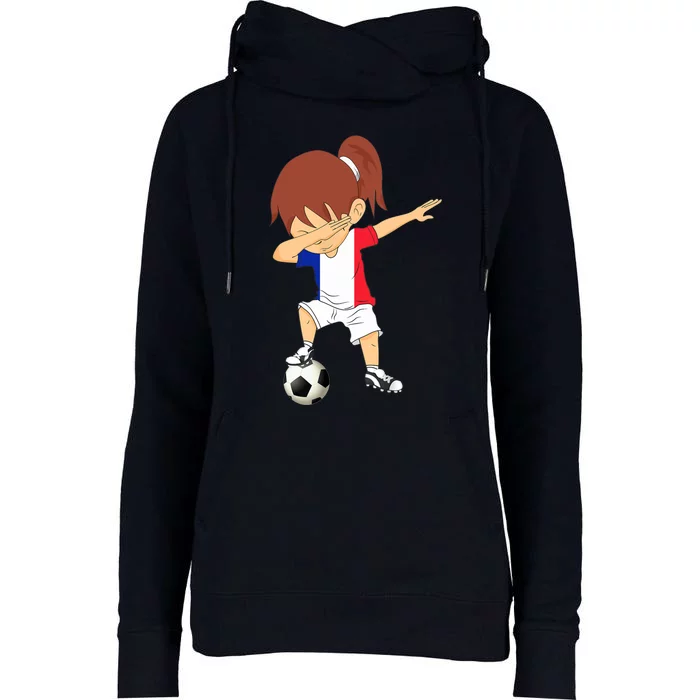 Dabbing Soccer France Jersey Girls French Football Womens Funnel Neck Pullover Hood